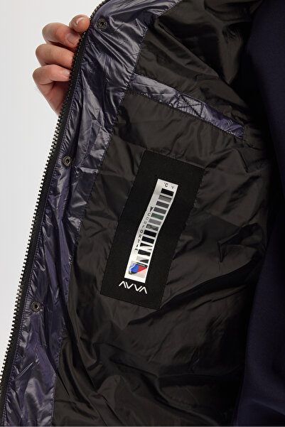 Avva Чоловічий синій куртка з капюшоном, водовідштовхувальна, вітрозахисна, блискуча, надувна, комфортна, модель A42Y6104