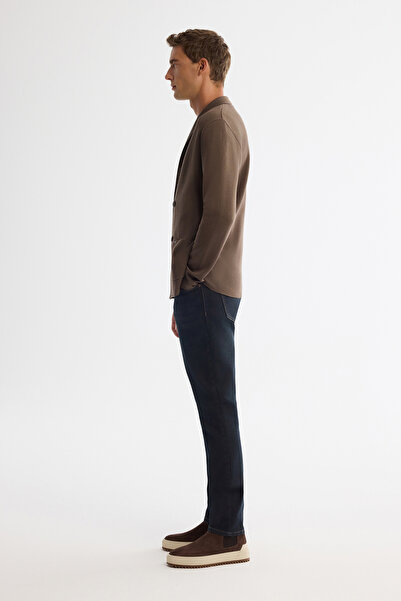 Avva Ανδρική ζακέτα με μονό γιακά με διπλό στήθος, τσέπες από μάλλινο μείγμα, πλεκτό κανονική εφαρμογή A42Y5153