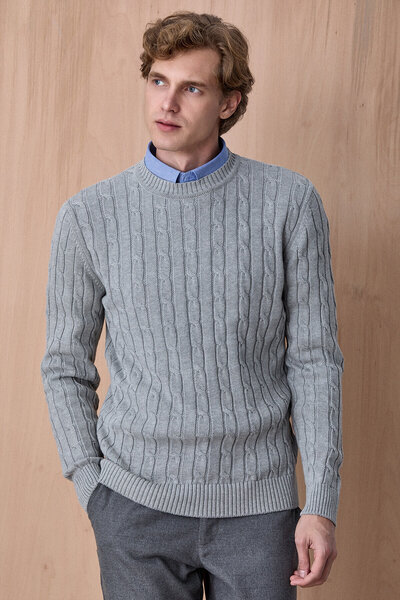 SMILE ملابس تريكو من داريو ذات لون رمادي مصنوعة من القطن بنسبة 100%