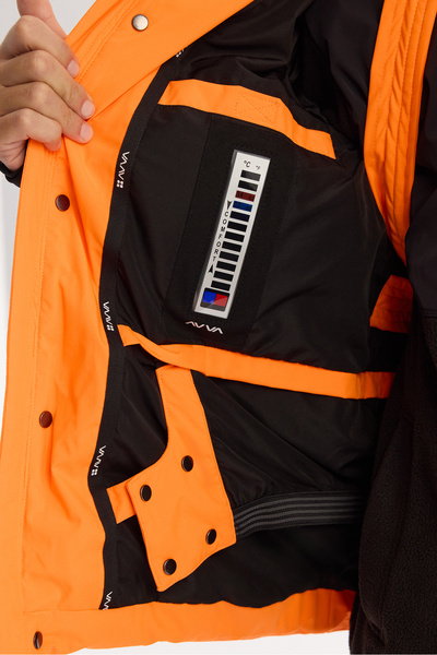 Avva Men's Neon Orange Water Repellent Windproof -20 ° C Durable Goose down Ski Jacket A42Y6123