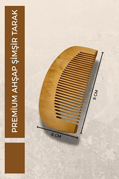 SARFEX Premium Doğal Ahşap Makrome Tarama Tarağı Şimşir Tarak