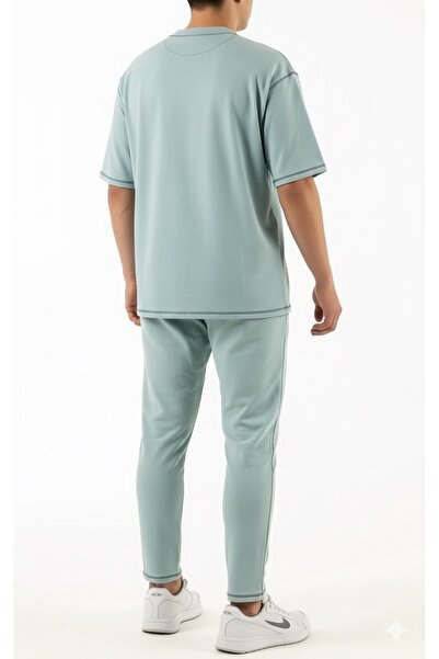 STITCH by MH Mens Oversize Silkati Tshirt & Long Pajama Set