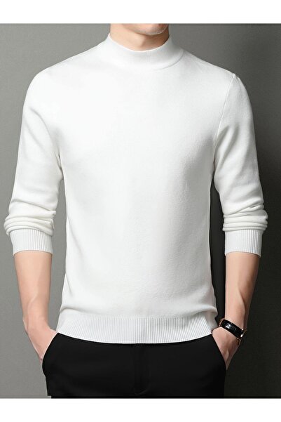 ribana Slim Fit Yarım Balıkçı Yaka Triko Kazak