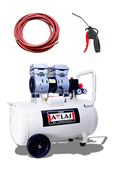 Genel Markalar 50 Litre Yağsız Sessiz Hava Kompresörü Ve 15 Metre Sel Hava Ho...