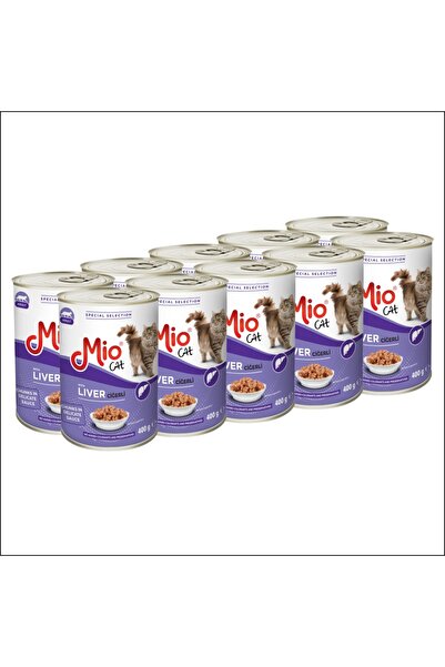 MİO Complete cat food ❤️Premium Mio Cat cat food Adult liver pack tray 10 Canned Cats 400g