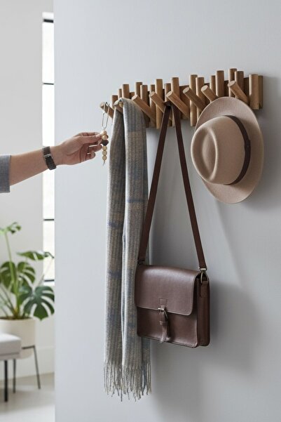 Ornavia Ahşap 8'li Duvar Askılığı