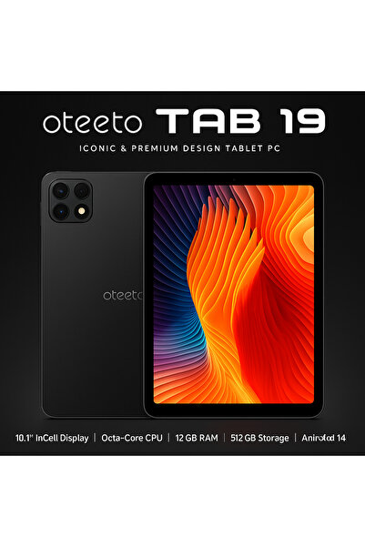 OTEETO TAB 19 – 10.1" Android 14 Tablet, 12GB RAM, 512GB ROM, Octa-Core, 13MP+8MP, 8000mAh, Dual S