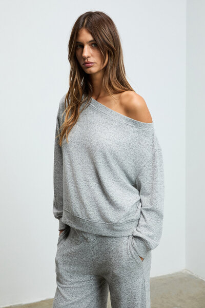 GRIMELANGE Avenlight women's soft and flexible fabric boat neck grimalange sweatshirt