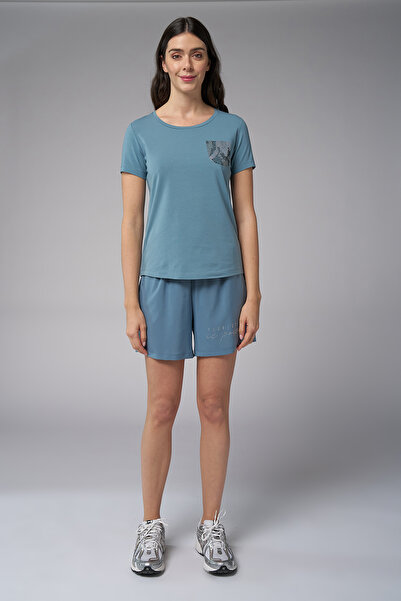 bilcee Жіноча синя футболка з набивним принтом 4077