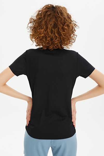 bilcee Γυναικείο μαύρο μπλουζάκι γρήγορου στεγνώματος ελαφριάς προπόνησης 0812