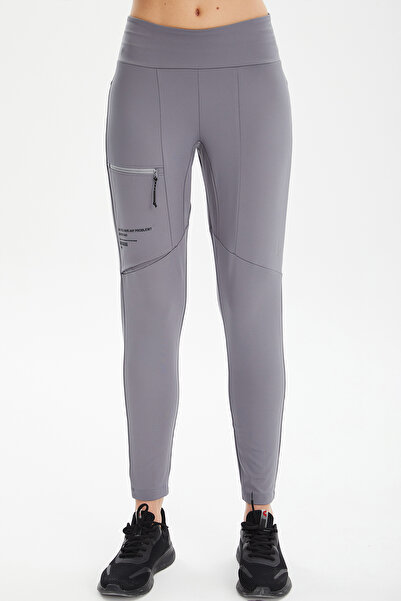 bilcee Γκρι ψηλόμεσο γυναικείο κολάν εξωτερικού χώρου Lycra - 0674