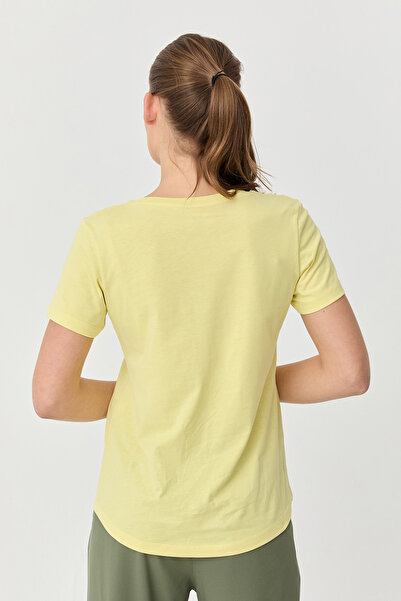 bilcee Women's Yellow Cotton Printed Crew Neck T-Shirt 9749