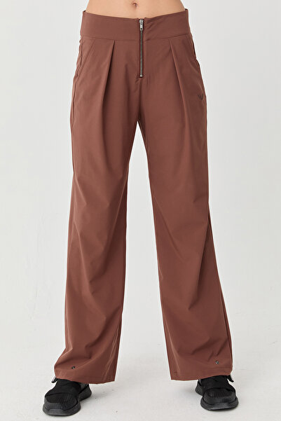 bilcee Γυναικείο παντελόνι από λεπτό λύκρα με φερμουάρ, υφαντό ελαφρύ παντελόνι 0074