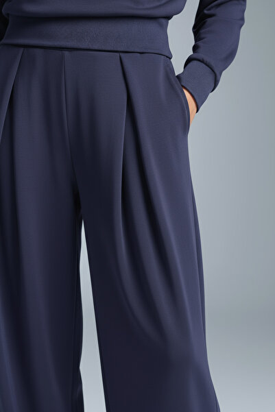 bilcee Women's Navy Blue Soft Textured Modal Cocoon Pants 4840