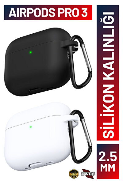 EWEC Set of Two |   Pro 3. Generation Compatible Black and Matte White Premium Silicone Earphone Case (2.5 mm Thickness)