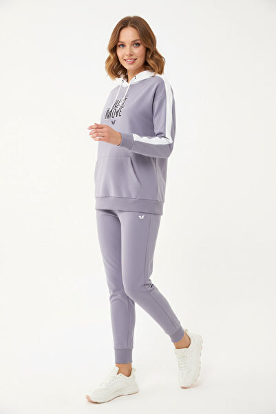 bilcee Γυναικείο Σετ Φούτερ με κουκούλα από ανοιχτό γρανίτη 1663