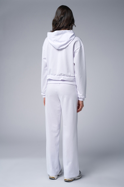 bilcee Γυναικείο Σετ Παντελόνι Φούτερ με στάμπα από λευκή πέτρα 4043