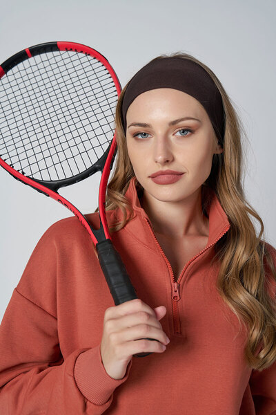 bilcee Hanorac Peak pentru femei, cupru, supradimensionat, cu guler cu fermoar 7012