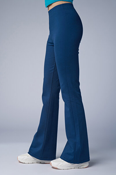 bilcee Γυναικείο παντελόνι μπλε ψηλό μέσης Flare 4555