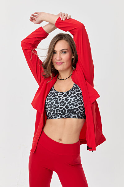 bilcee Women's Red High Waist Short Length Biker Athlete Leggings 9730