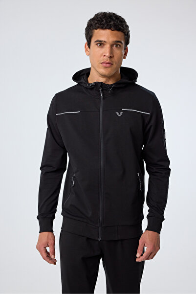 bilcee Ανδρικό κοστούμι φόρμας με μαύρη κουκούλα από καουτσούκ 0785