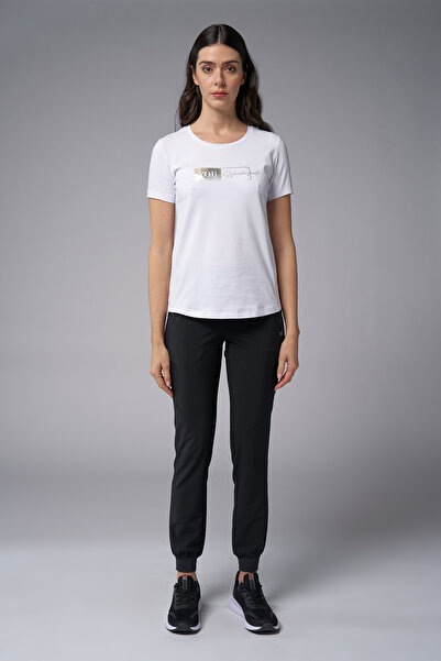 bilcee Λευκό μπλουζάκι με στάμπα και πέτρα 4069