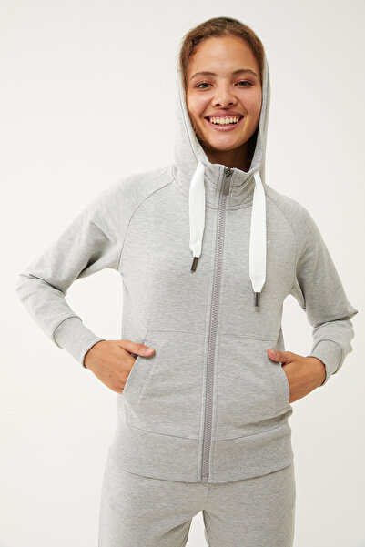 bilcee Жіночий сірий меланжевий органічний бавовняний спортивний верхній одяг 0728