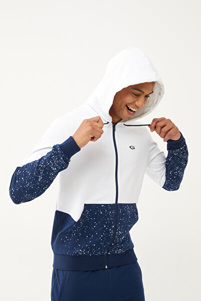 bilcee Ανδρικό σετ αθλητικής φόρμας Navy Blue White Hooded - Quicktime 7007