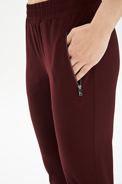 bilcee Claret Red Lycra Women's Jogger Pants - Pockets, for Outdoor Hiking, Casual Sweatpants 0734