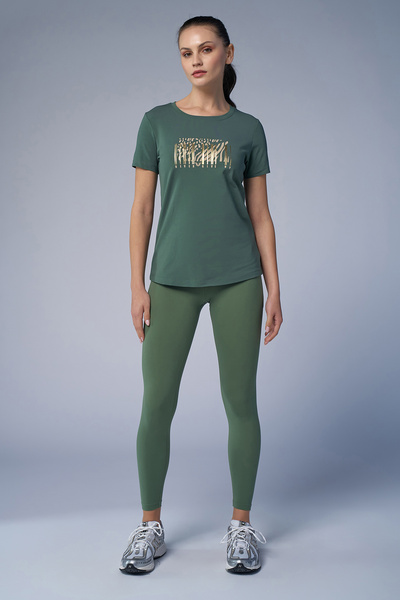 bilcee Γυναικείο μπλουζάκι με πράσινο στάμπα 4071