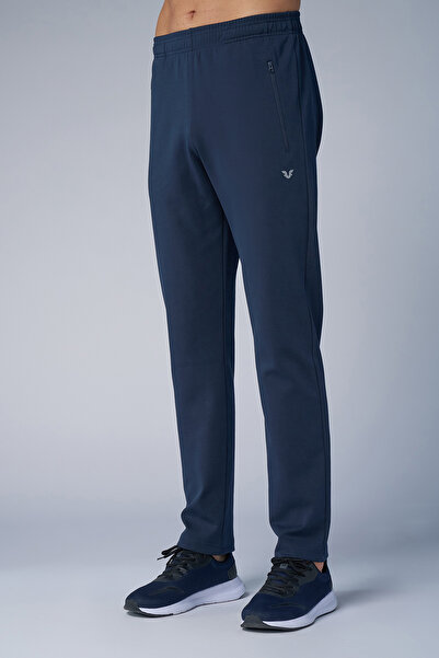 bilcee Ανδρικό σετ αθλητικής φόρμας από βαμβακερό λύκρα με ψηλό γιακά σε σκούρο μπλε ναυτικό χρώμα 3973