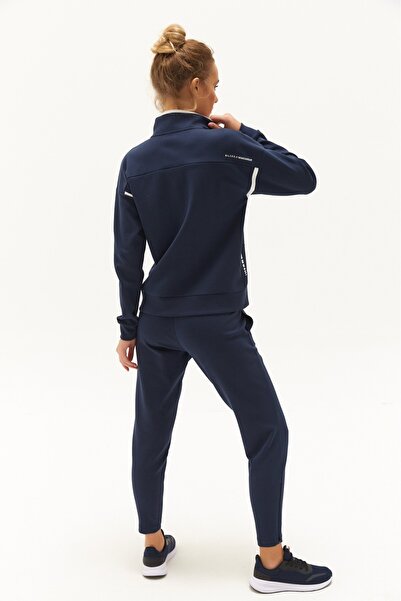 bilcee Women's Navy Blue Mock Neck Piece Tracksuit Set 0693