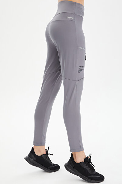 bilcee Γκρι ψηλόμεσο γυναικείο κολάν εξωτερικού χώρου Lycra - 0674