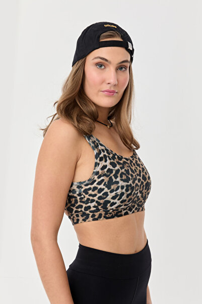 bilcee Златист камуфлажен спортен сутиен с асиметрични презрамки - 9724