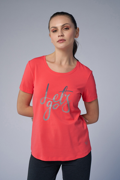 bilcee Γυναικείο μπλουζάκι με στάμπα Camellia Glitter 4178