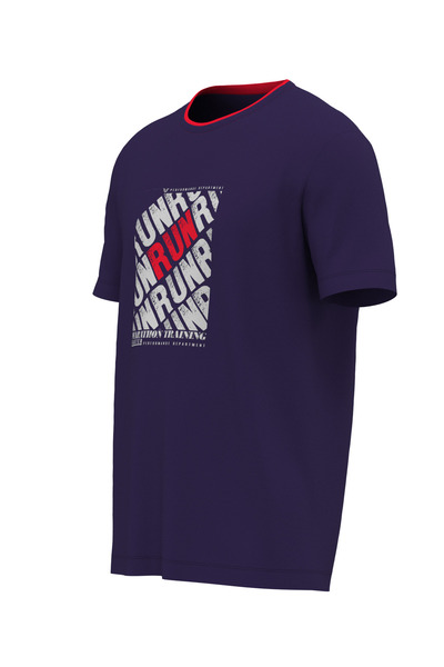 bilcee Ανδρικό μπλουζάκι με στάμπα από βαμβακερό Navy Blue 4084