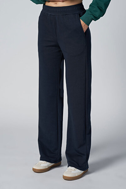 bilcee Peak Women's Navy Blue Wide Leg Pocket Sweatpants 7018