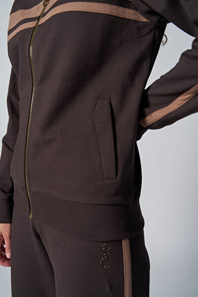 bilcee Γυναικείο Σετ Φούτερ Καφέ Μόδας με Μαλακή Υφή 4565