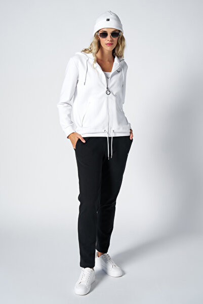 bilcee Γυναικείο Σετ Φούτερ με Κουκούλα με Μαλακή Υφή Λευκό Μόδας 4037