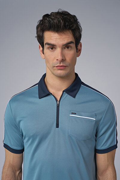 bilcee Ανδρικό μπλουζάκι με γιακά μπλε πόλο 4193