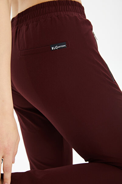 bilcee Claret Red Lycra Women's Jogger Pants - Pockets, for Outdoor Hiking, Casual Sweatpants 0734