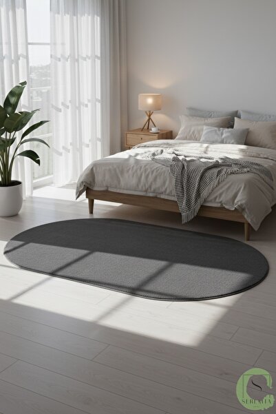 ANTI-SLIP SOLE ANTHRACITE POST/PLUSH OVAL SAKAK-FREE MODERN LIVING ROOM LIVING ROOM KITCHEN CHILDREN 'S ROOM RUG