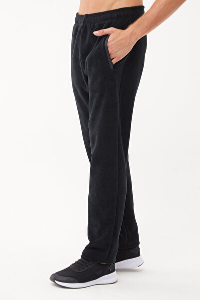 bilcee Ανδρικό μαύρο χειμερινό φλις φούτερ με μισό φερμουάρ Σετ αθλητικής φόρμας 1533