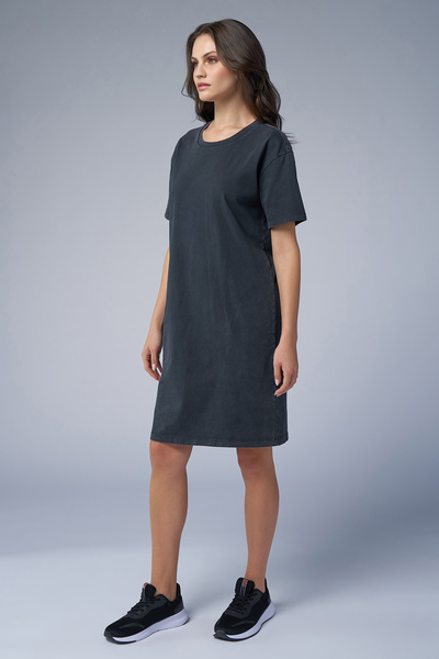 bilcee Rochie oversize pentru femei, antracit, spălată, 3914