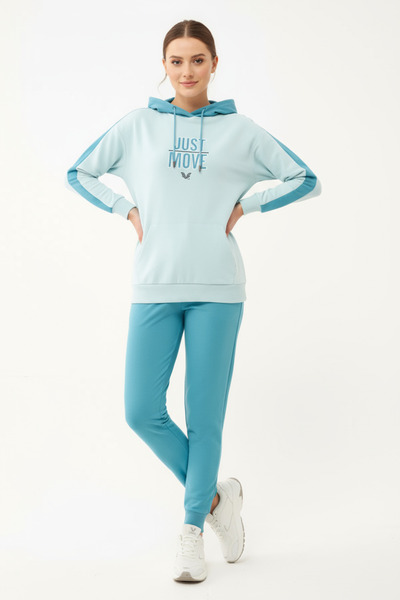 bilcee Γυναικείο Σετ Φούτερ με κουκούλα και κορδόνια Nil Green 1663