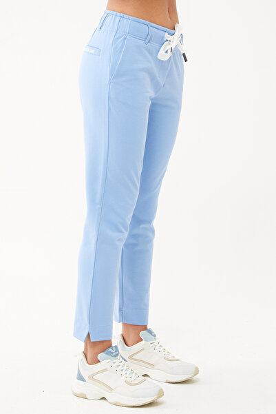 bilcee Σκούρο μπλε γυναικείο αθλητικό παντελόνι από οργανικό βαμβάκι - Skinny Leg 0667