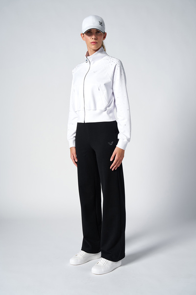 bilcee Γυναικείο σετ αθλητικής φόρμας από ύφασμα με μαλακή υφή με πέτρες μόδας 4563