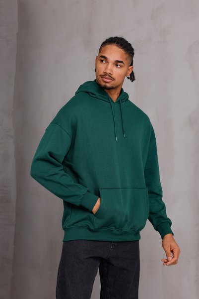 DARK MODA Unisex supradimensionat cu glugă cu buzunar cangur cu șnur Swea tricou