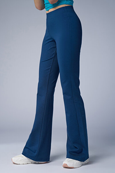 bilcee Γυναικείο παντελόνι μπλε ψηλό μέσης Flare 4555