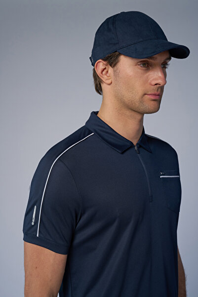 bilcee Чоловіча синя футболка з коміром-поло 4193